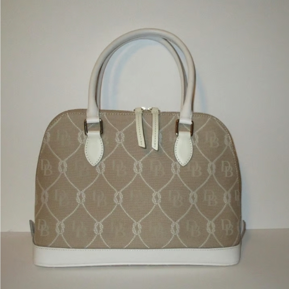 Dooney & Bourke Lara Knot Monogram Bowling Bag Vintage NWOT Large Domed Bag